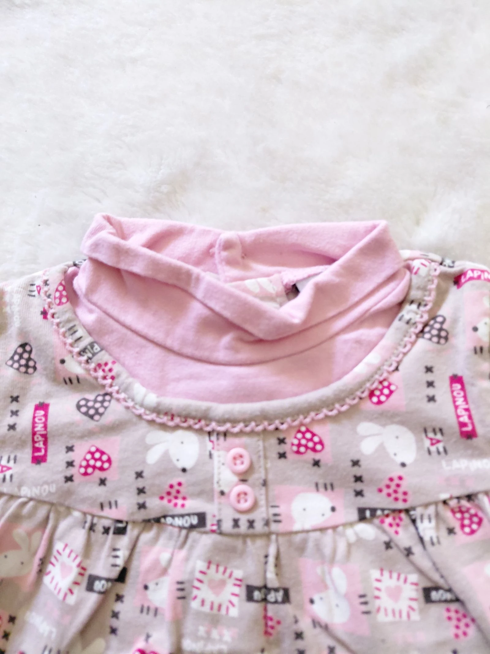 T-shirt manches longues rose clair col rouler 12 mois – photo 3